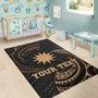 Nauru Polynesian Custom Personalised Area Rug - Gold Tribal Wave Polynesian 6