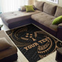 Kosrae Micronesia Custom Personalised Area Rug - Gold Tribal Wave Polynesian 2