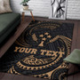 Kosrae Micronesia Custom Personalised Area Rug - Gold Tribal Wave Polynesian 3