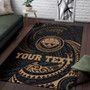 Federated States Of Micronesia Custom Personalised Area Rug - Gold Tribal Wave Polynesian 3