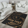 Chuuk Micronesia Custom Personalised Area Rug - Gold Tribal Wave Polynesian 4