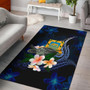 Tuvalu Polynesian Area Rug - Turtle With Plumeria Flowers Polynesian 1