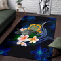 Tuvalu Polynesian Area Rug - Turtle With Plumeria Flowers Polynesian 3