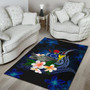 Cook Islands Polynesian Area Rug - Turtle With Plumeria Flowers Polynesian 4