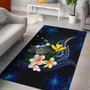 Polynesian Hawaii Area Rug - Turtle With Plumeria Flowers Polynesian 1