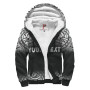 Fiji Polynesian Personalised Custom Sherpa Hoodie - Black Fog 1