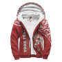 Tonga Polynesian Personalised Custom Sherpa Hoodie - Red Curve Version 1