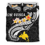 Papua New Guinea Bedding Set - PNG Seal Polynesian Patterns Plumeria (Black) 3