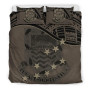 Tuvalu Duvet Cover Set - Coat Of Arms & Flag Brown 1