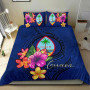 Polynesian Bedding Set - Guam Duvet Cover Set Floral With Seal Blue 2