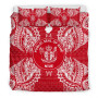 Polynesian Bedding Set - Niue Duvet Cover Set Map Red White 3