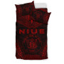 Niue Polynesian Chief Duvet Cover Set - Red Version 2