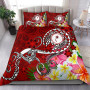 Kosrae Bedding Set - Turtle Plumeria (Red) 1