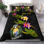 Nauru Polynesian Custom Personalised Bedding Set - Plumeria Tribal 1