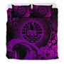 Tahiti Duvet Cover Set - Hibiscus And Wave Purple 1