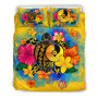 Yap Polynesian Bedding Set - Turtle With Plumeria And Hibiscus 3