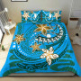Polynesian Bedding Set - Blue Tapa Tribal Fabric Pattern 5