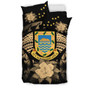 Tuvalu Duvet Cover Set - Tuvalu Coat Of Arms & Gold Hibiscus 3