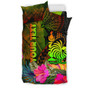 New Caledonia Polynesian Personalised Bedding Set- Hibiscus And Banana Leaves 2