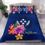 Micronesia Bedding Set - Kosrae Duvet Cover Set Floral With Seal Blue 1