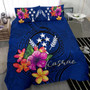 Micronesia Bedding Set - Kosrae Duvet Cover Set Floral With Seal Blue 3