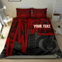 Pohnpei Personalised Bedding Set - Pohnpei Seal In Heartbeat Patterns Style (Red) 1