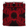 Polynesian Bedding Set - Northern Mariana Islands Duvet Cover Set Map Red 3