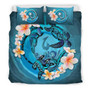 Polynesian Duvet Cover Set - Chuuk Bedding Set Blue Plumeria Animal Tattoo 3