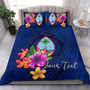 Polynesian Custom Personalised Bedding Set - Guam Duvet Cover Set Floral With Seal Blue 1