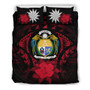 Nauru Duvet Cover Set - Nauru Coat Of Arms & Red Hibiscus 2