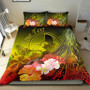 Samoa Polynesian Bedding Set - Manta Ray Tropical Flowers (Reggae) 5