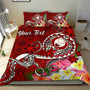 Pohnpei Custom Personalised Bedding Set - Turtle Plumeria (Red) 1