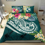 Tonga Polynesian Bedding Set - Summer Plumeria (Turquoise) 1