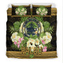 Yap Polynesian Bedding Set - Turtle With Blooming Hibiscus Gold 4