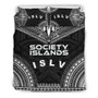 Society Islands Polynesian Chief Duvet Cover Set - Black Version 1