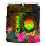 Northern Mariana Islands Polynesian Bedding Set - Hibiscus And Banana Leaves 3