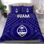 Guam Bedding Set - Guam Seal With Polynesian Tattoo Style (Blue) 1