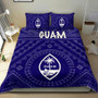 Guam Bedding Set - Guam Seal With Polynesian Tattoo Style (Blue) 3