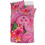 Kosrae Polynesian Custom Personalised Bedding Set - Floral With Seal Pink 2