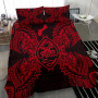 Vanuatu Duvet Cover Set - Turtle Tiki Face & Reggae Hibiscus 6