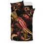 Cook Islands Polynesian Bedding Set - Turtle With Blooming Hibiscus Gold 6