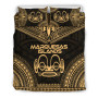 Marquesas Islands Polynesian Chief Duvet Cover Set - Gold Version 1