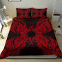 Polynesian Bedding Set - Marshall Islands Duvet Cover Set Map Red 2