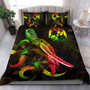 Tonga Polynesian Bedding Set - Turtle With Blooming Hibiscus Reggae 1