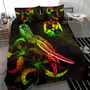 Tonga Polynesian Bedding Set - Turtle With Blooming Hibiscus Reggae 3