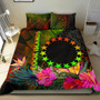 Cook Islands Polynesian Bedding Set - Hibiscus And Banana Leaves 1