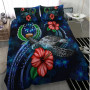 Pohnpei Micronesia Bedding Set - Blue Turtle Hibiscus 3