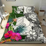 Yap Bedding Set White - Turtle Plumeria Banana Leaf 1