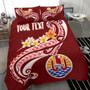 Tahiti Personalised Bedding Set - Tahiti Seal Polynesian Patterns Plumeria 3