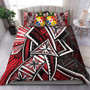 Tonga Polynesian Bedding Set - Tribal Flower Special Pattern Red Color 1